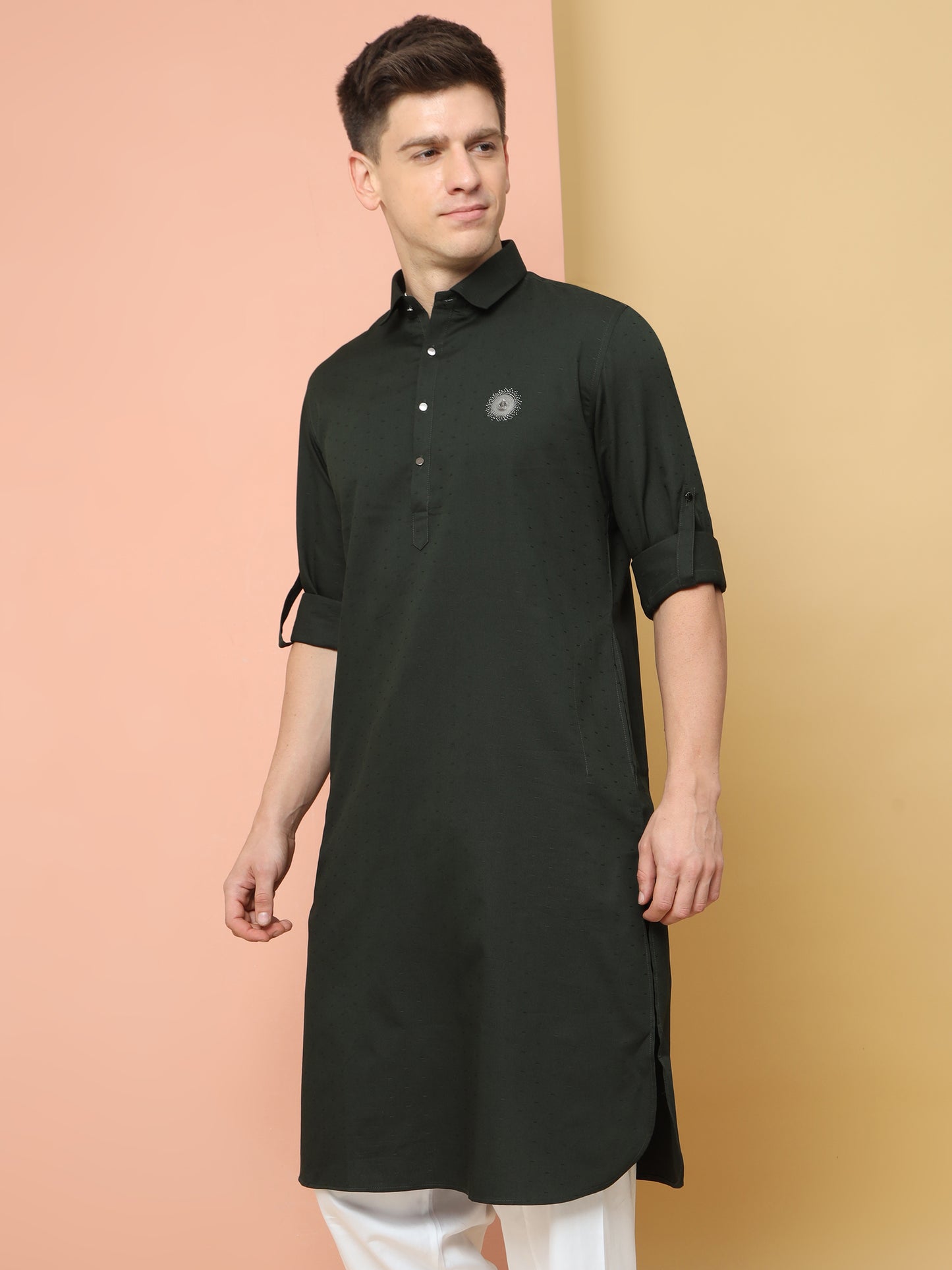 BLACK PATHANI KURTA SET