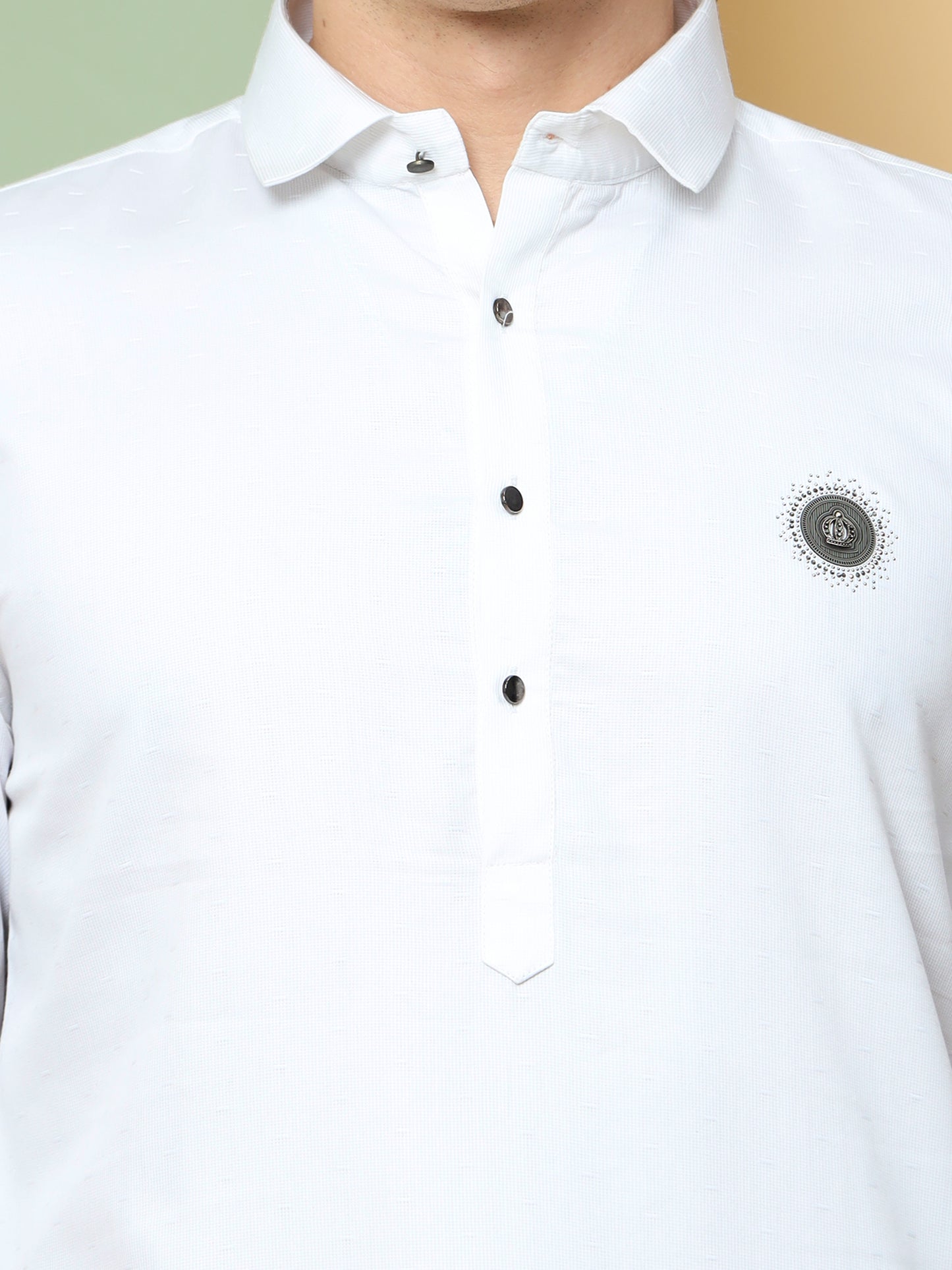 WHITE PATHANI KURTA SET