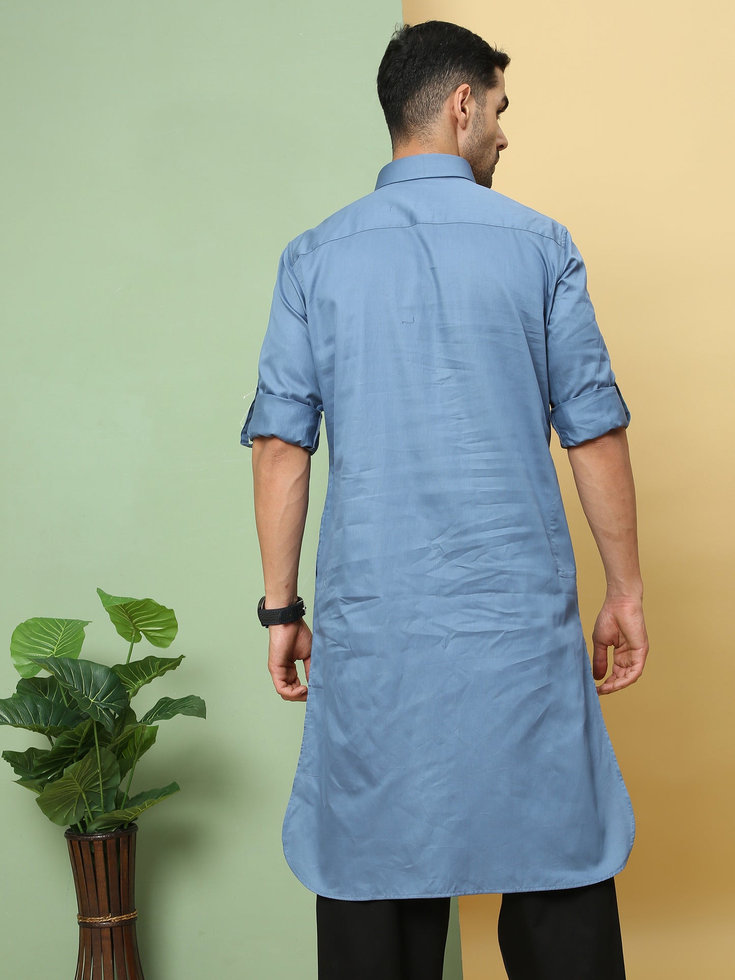 MOONBLUE EMBROIDERY PATHANI KURTA SET