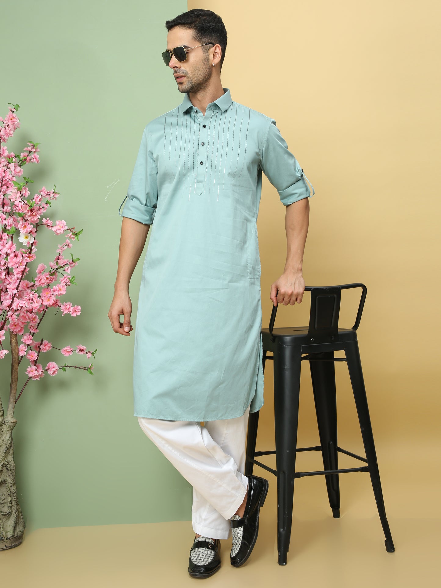 SEA MIST PATHANI KURTA SET