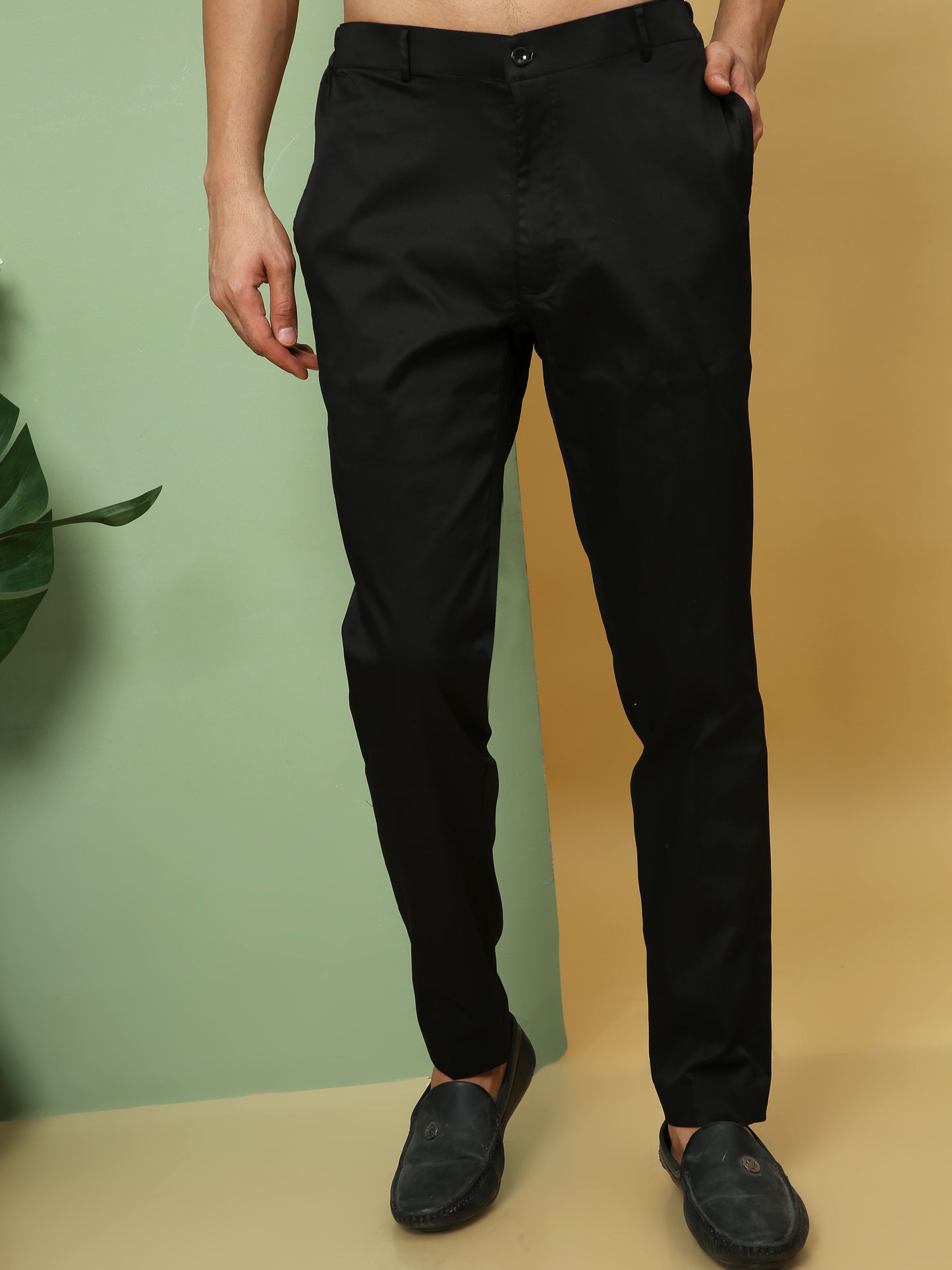 BLACK SOLID PATHANI KURTA SET
