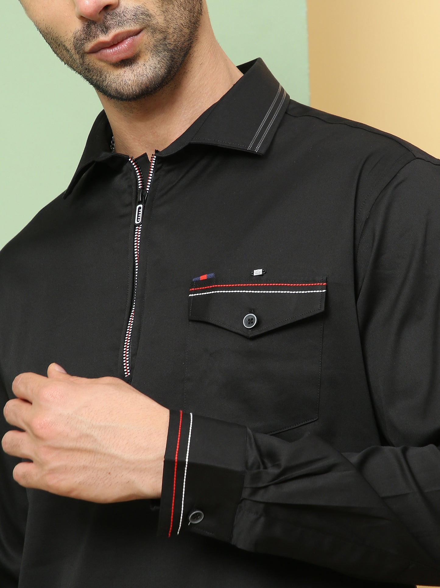 BLACK SOLID PATHANI KURTA SET