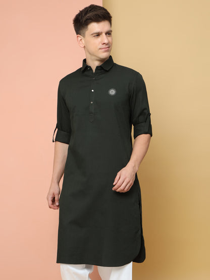 BLACK PATHANI KURTA SET