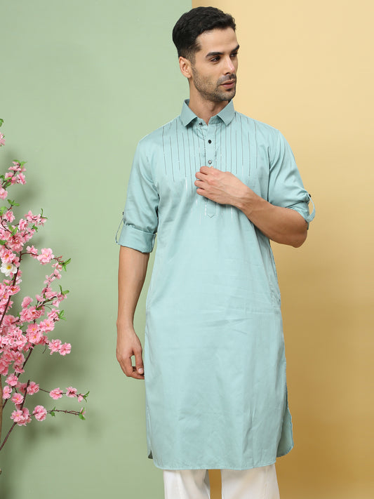 SEA MIST PATHANI KURTA SET