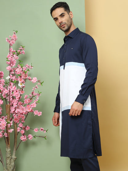 ABSTRACT PATTERNED PATHANI KURTA SET