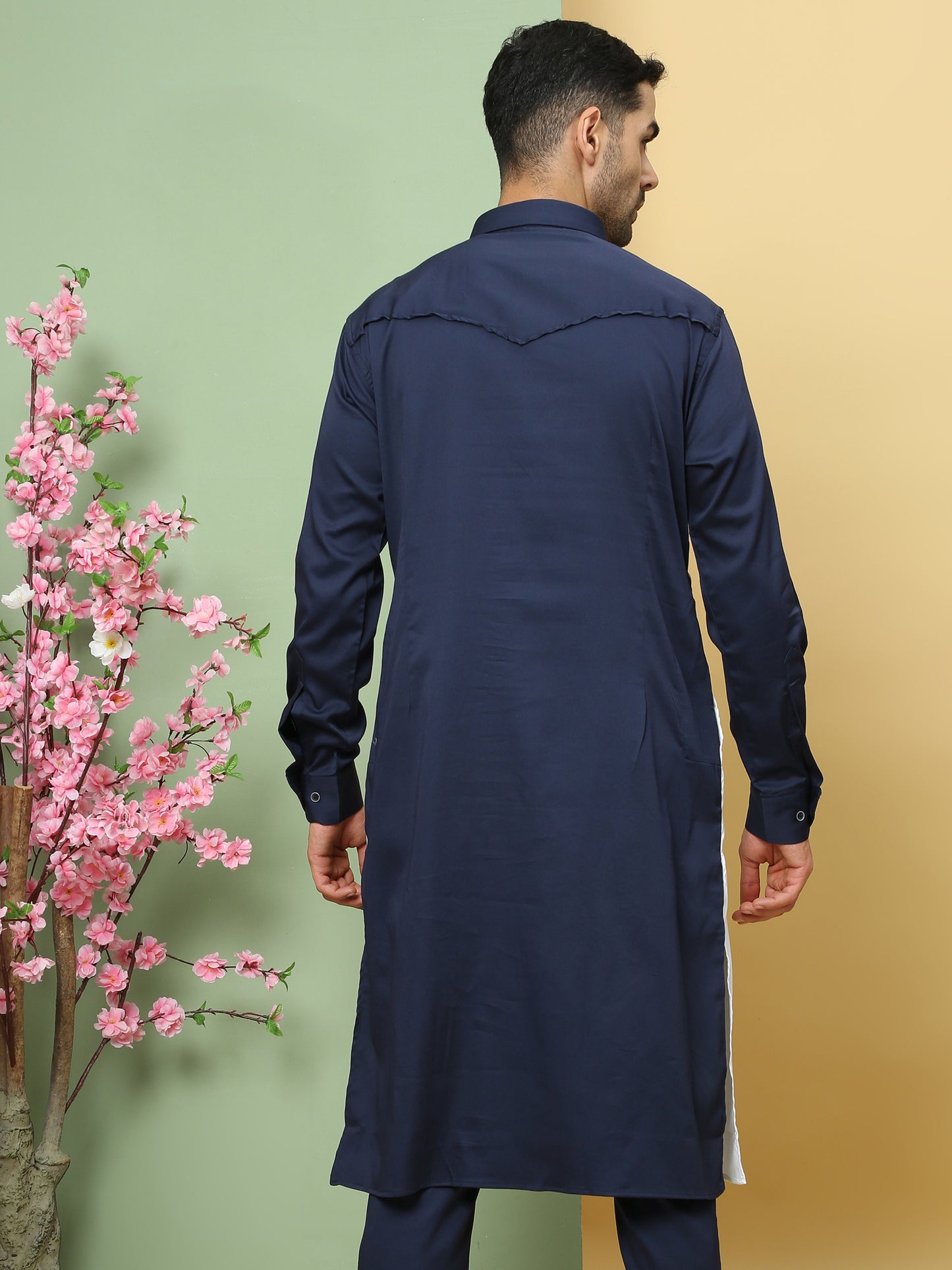 ABSTRACT PATTERNED PATHANI KURTA SET